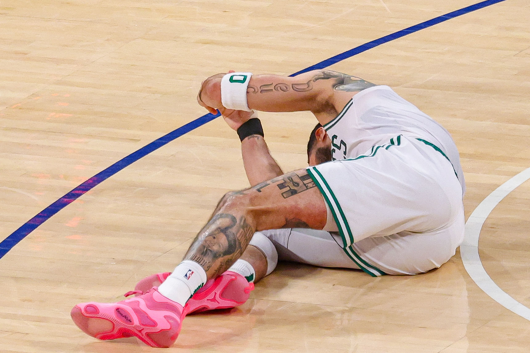 Jayson Tatum might have suffered a torn Achilles tendon. (Photo: IMAGN)